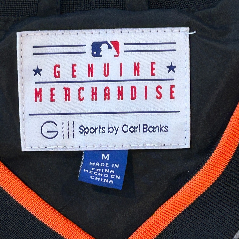 Vintage SF Giants Windbreaker Mens M Black MLB G-III Sports Genuine Merchandise - Picture 2 of 8